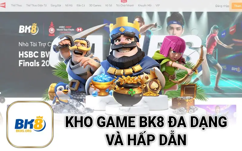 Kho game BK8 đa dạng và hấp dẫn